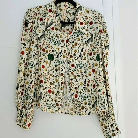Samantha Pleet Tops - Samantha Pleet Cream Illuminated Blouse